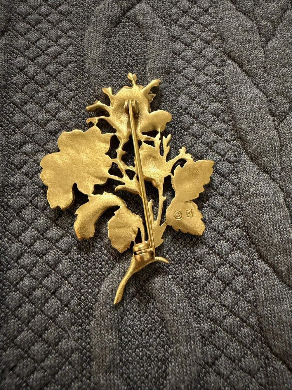 Vintage Gold Floral Statement Brooch